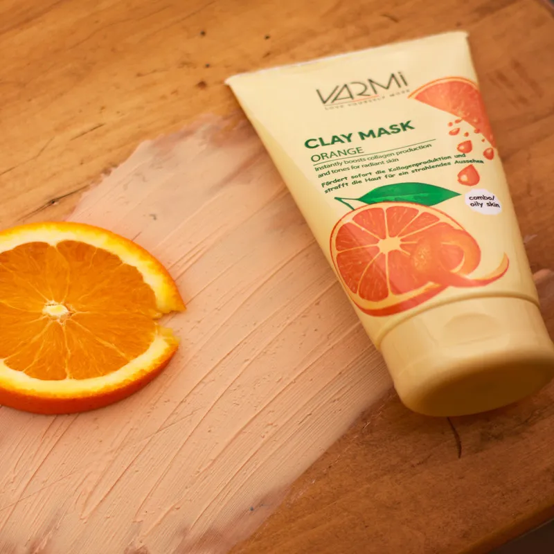 ماسک صورت خاک رسی پرتقال وارمی مدل Clay Mask حجم 150 میلیلیتر ضد جوش و آکنه، سمزدای عمقی، حاوی کپسول ویتامین C، روشنکننده و سفتکننده پوست، مناسب پوست چرب و مختلط - تصویر 2