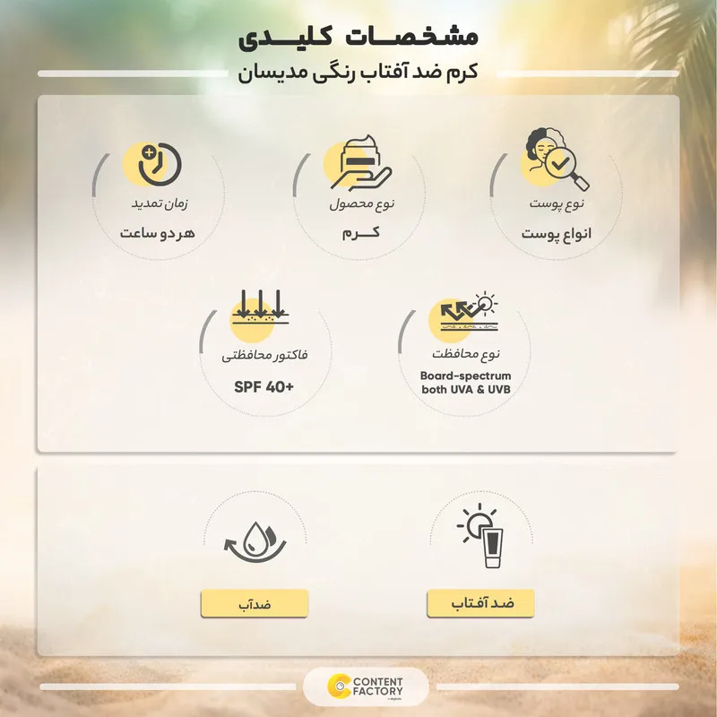 کرم ضد آفتاب رنگی مدیسان SPF40 مدل No 0 مناسب انواع پوست حجم 40 میلی لیتر - تصویر 5