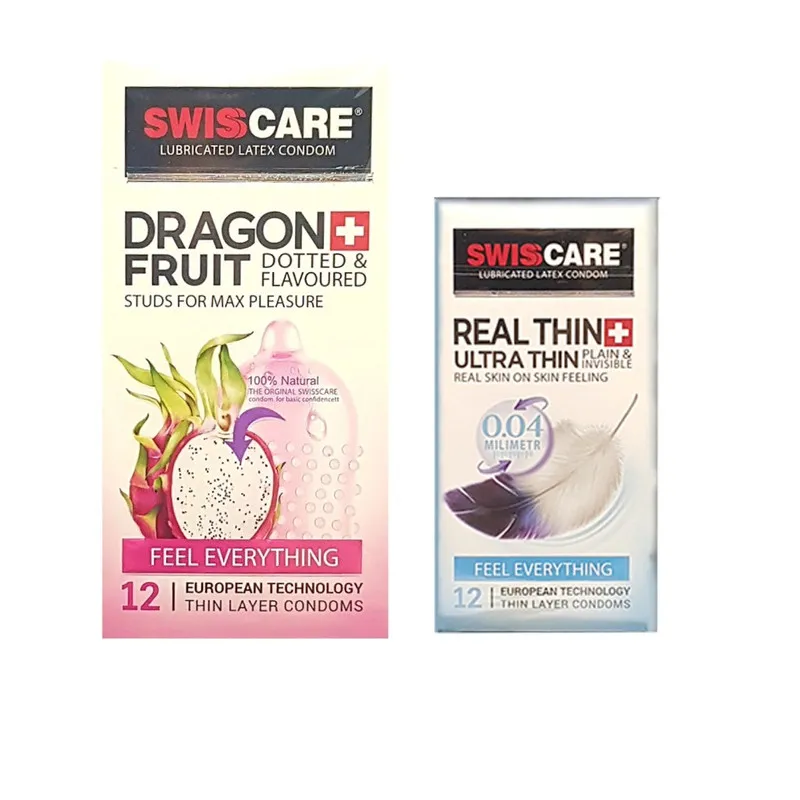 کاندوم سوئیس کر مدل DRAGON FRUIT Real Thin مجموعه 2 عددی - تصویر 2