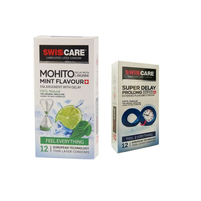 کاندوم سوئیس کر مدل Mohito SUPER DELAY مجموعه 2 عددی - تصویر 2