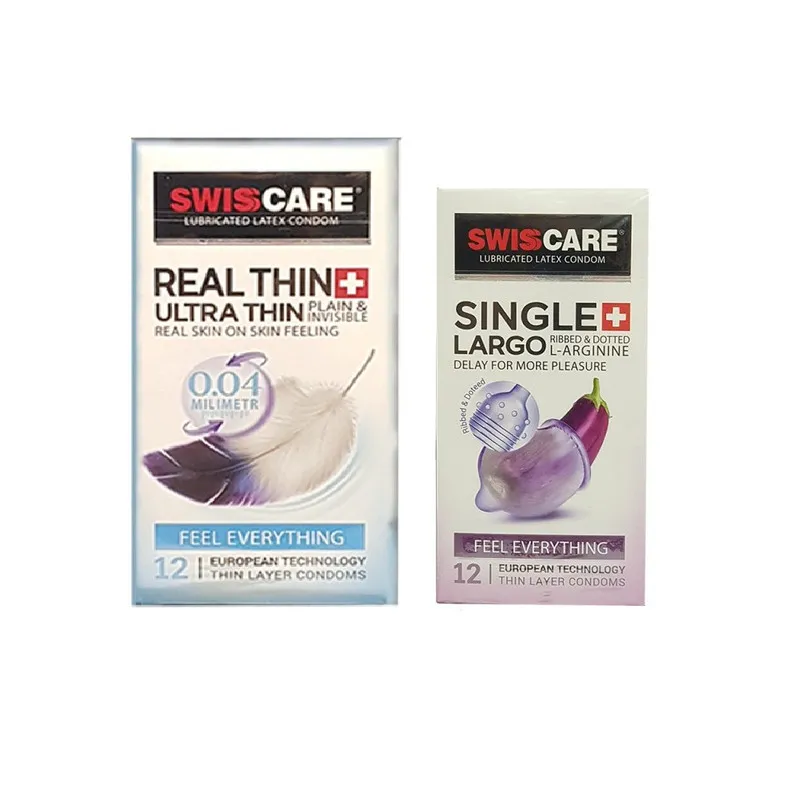 کاندوم سوئیس کر مدل REAL THIN بسته 12 عددی به همراه کاندوم سوئیس کر مدل Largo بسته 12 عددی - تصویر 2