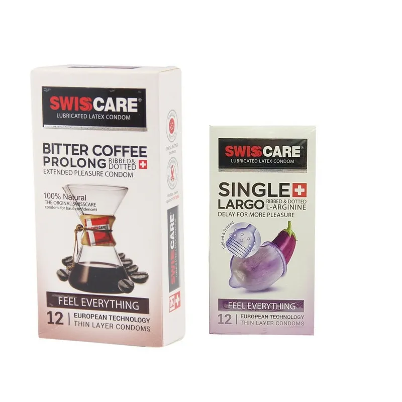 کاندوم سوئیس‌کر مدل Coffee Prolong بسته 12 عددی به  همراه کاندوم سوئیس کر مدل Largo بسته 12 عددی - تصویر 2