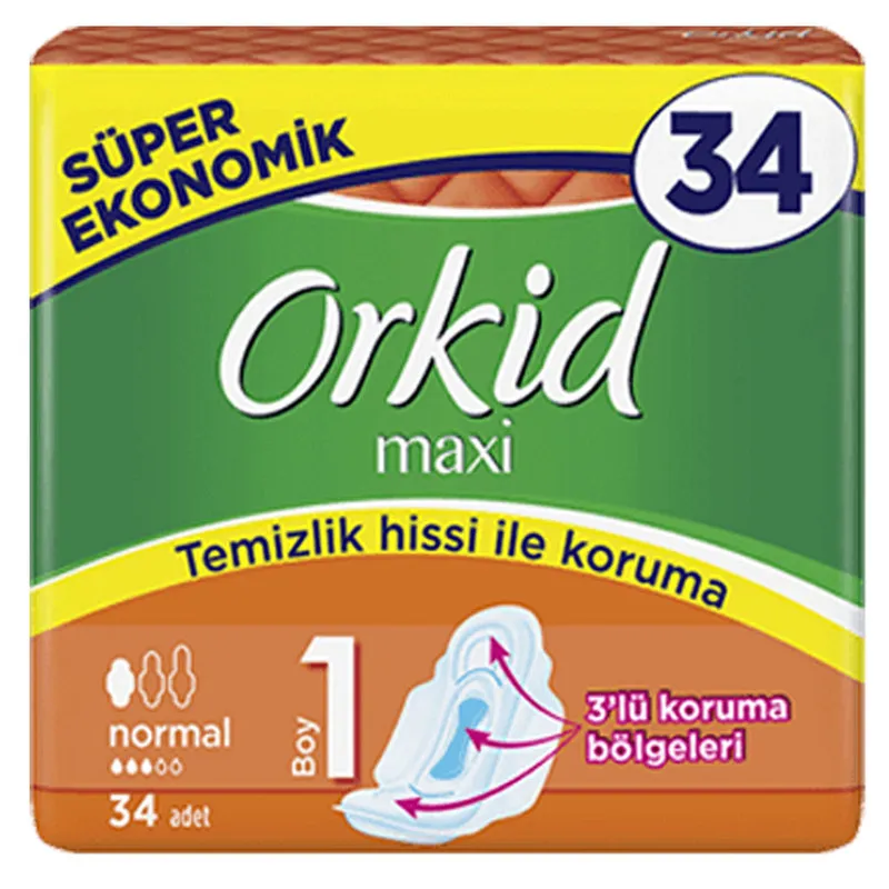نوار بهداشتی اورکید مدل maxi بسته 34 عددی - تصویر 2