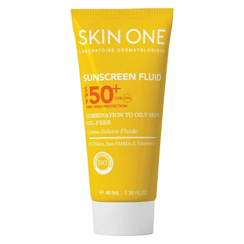 فلوئید ضدآفتاب بیرنگ اسکین وان SPF50 مدل combination، مناسب پوستهای جرب و مختلط، حجم 40 میلیلیتر