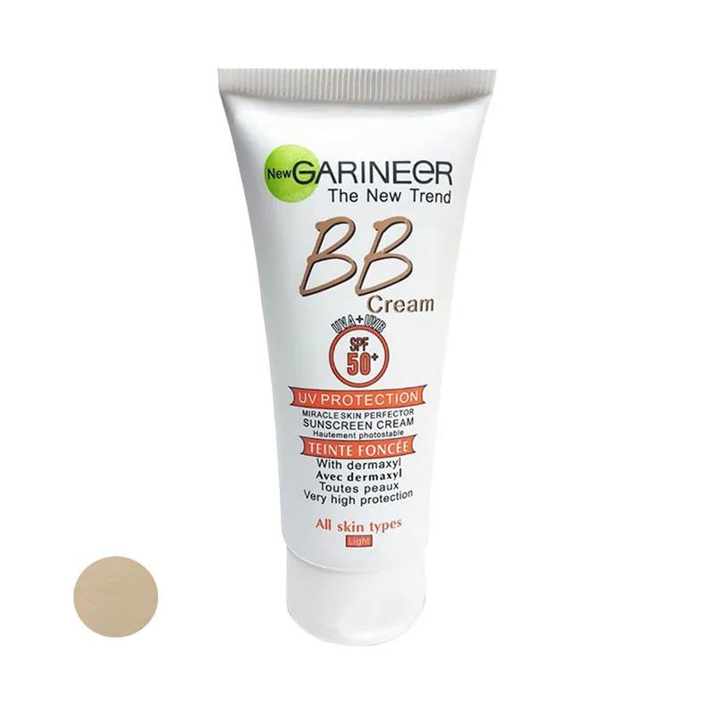 کرم ضدآفتاب رنگی BB گارنیه SPF50 مدل 01 مناسب انواع پوست، حجم 100 میلیلیتر