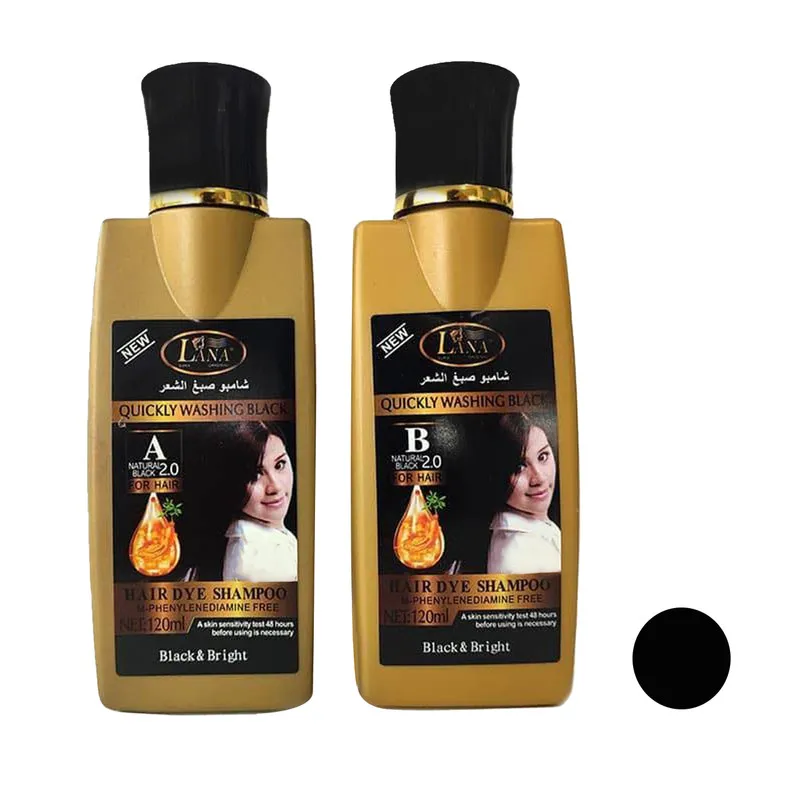 شامپو رنگ مو لانا مدل B_Keratin حجم 120 میلی لیتر رنگ مشکی مجموعه 2 عددی - تصویر 4