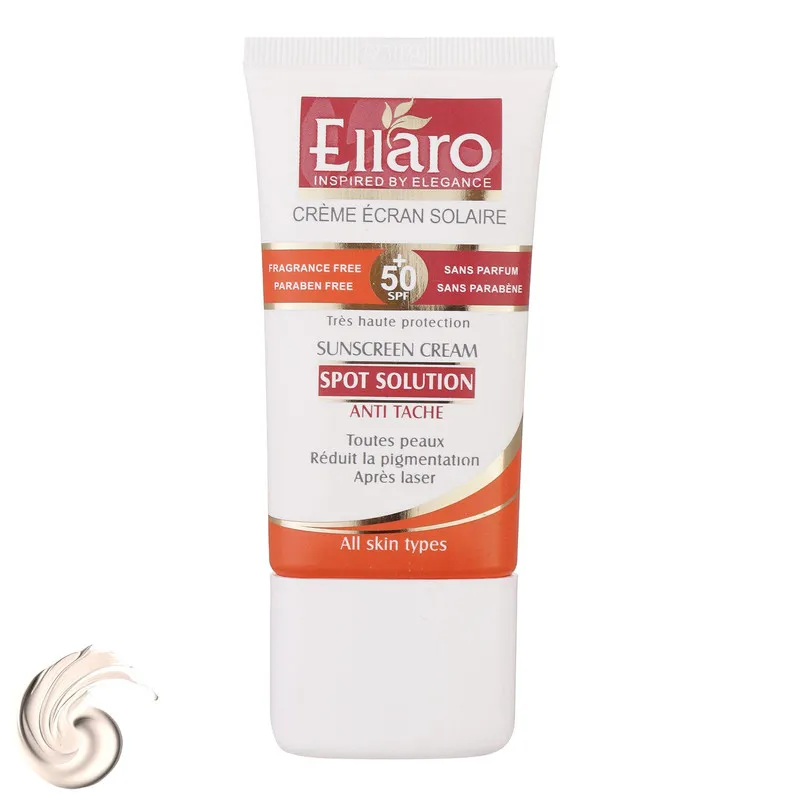 کرم ضد آفتاب و ضد لک بدون رنگ الارو SPF50 مدل Spot Solution محافظ UVA ،UVB، مناسب انواع پوست تحت لیسانس حجم 40 میلی‌لیتر - تصویر 2