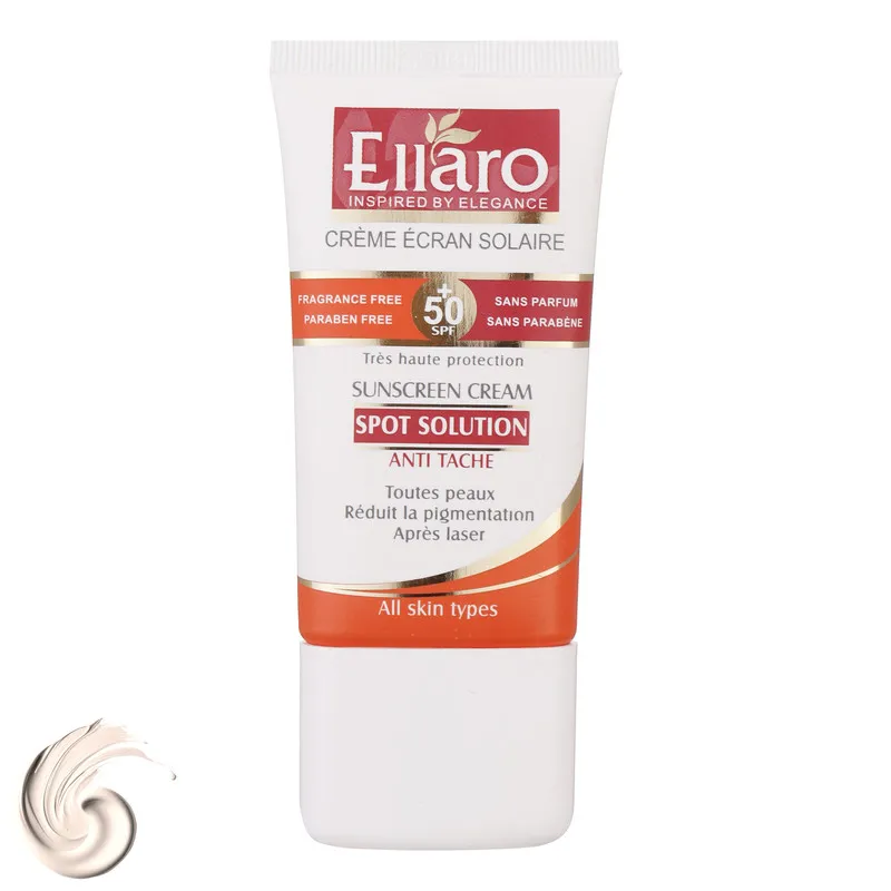 کرم ضد آفتاب و ضد لک بدون رنگ الارو SPF50 مدل Spot Solution محافظ UVA ،UVB، مناسب انواع پوست تحت لیسانس حجم 40 میلی‌لیتر - تصویر 3