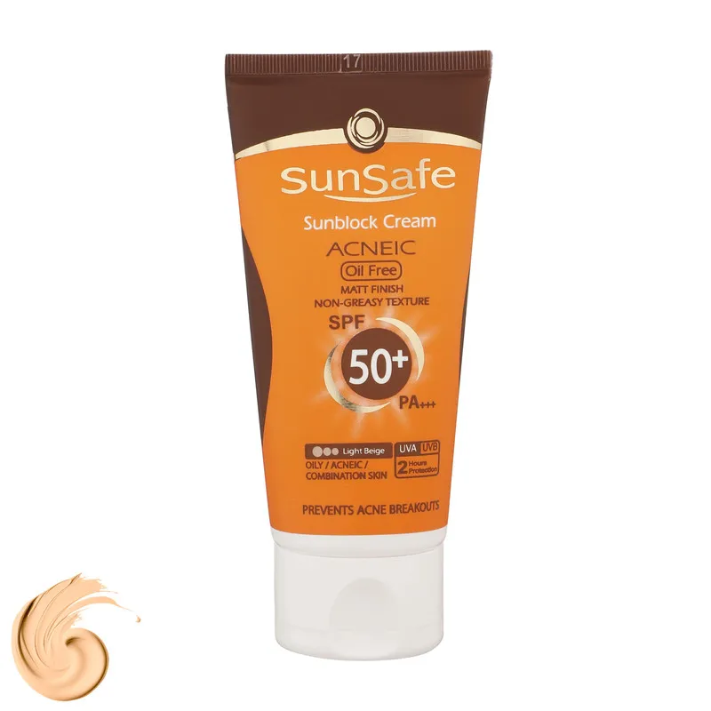 کرم ضدآفتاب و آنتی‌آکنه رنگی سان‌سیف مدل SPF50، مناسب پوست‌های چرب، حجم 50 میلی‌لیتر - تصویر 2