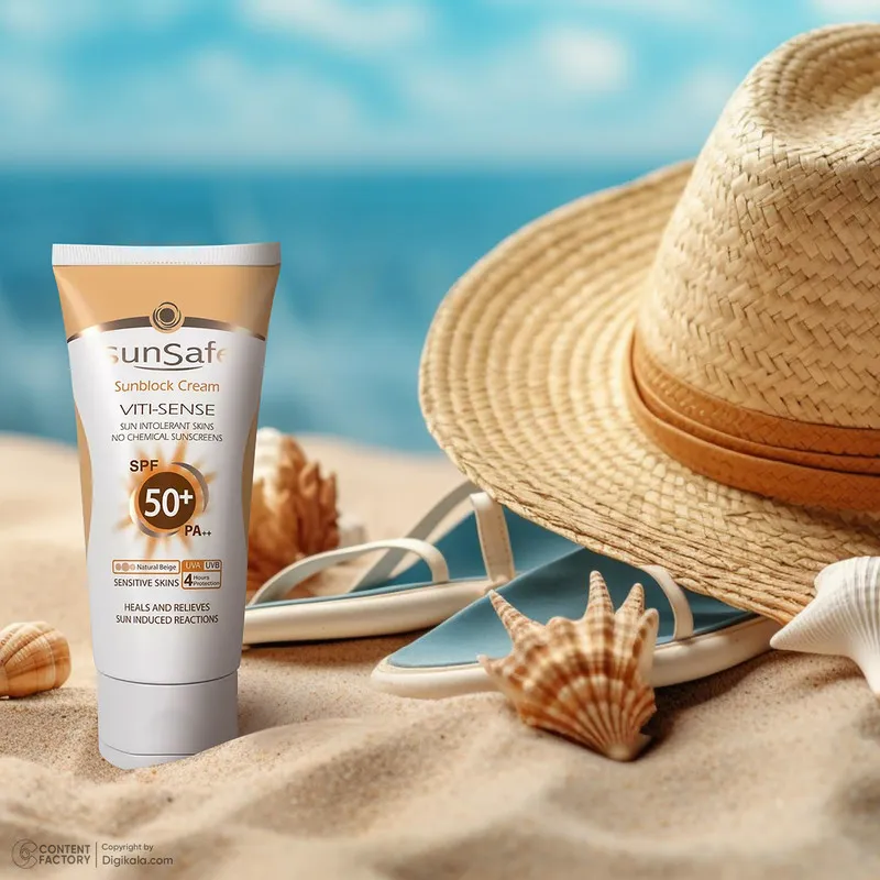 کرم ضدآفتاب رنگی سانسیف SPF50 مدل Viti-Sense، مناسب پوستهای حساس، حجم 50 میلیلیتر - تصویر 3