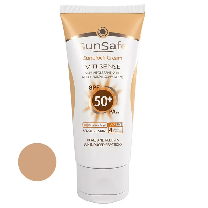 کرم ضدآفتاب رنگی سانسیف SPF50 مدل Viti-Sense، مناسب پوستهای حساس، حجم 50 میلیلیتر - تصویر 4