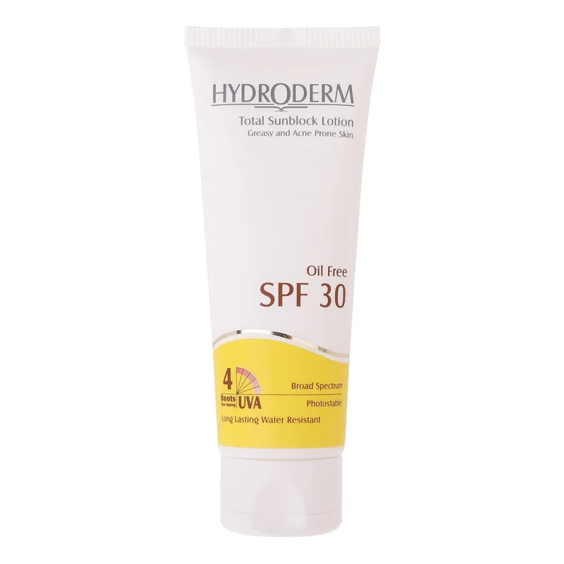 لوسیون ضدآفتاب هیدرودرم سری فاقد چربی SPF30، حجم 75 میلی‌لیتر