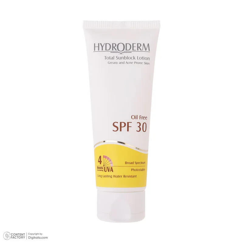 لوسیون ضدآفتاب هیدرودرم سری فاقد چربی SPF30، حجم 75 میلی‌لیتر - تصویر 3