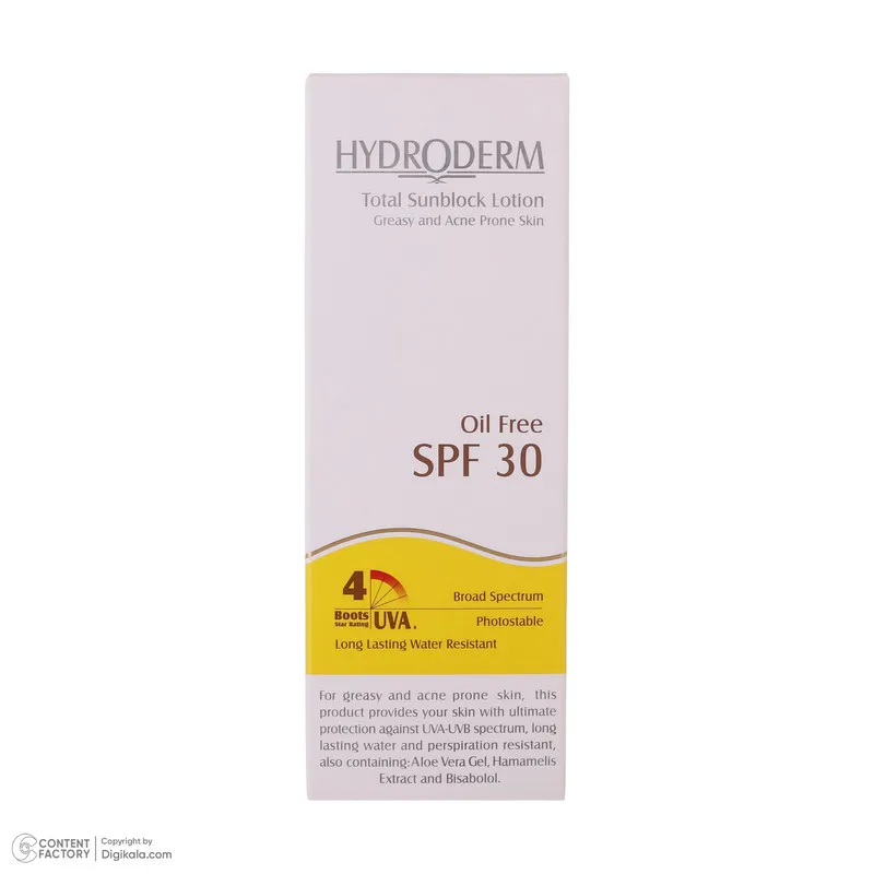 لوسیون ضدآفتاب هیدرودرم سری فاقد چربی SPF30، حجم 75 میلی‌لیتر - تصویر 6