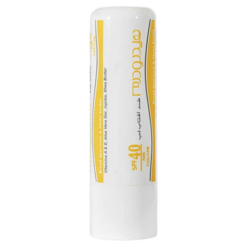 بالم لب هیدرودرم مدل SPF40 مرطوبکننده و ضدآفتاب با عصاره آلوئهورا و شیباتر، مقاوم در برابر آب و تعریق، مناسب پوست خشک، جامد ماتیکی، وزن 4.5 گرم - تصویر 2