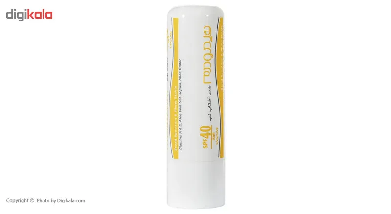 بالم لب هیدرودرم مدل SPF40 مرطوبکننده و ضدآفتاب با عصاره آلوئهورا و شیباتر، مقاوم در برابر آب و تعریق، مناسب پوست خشک، جامد ماتیکی، وزن 4.5 گرم - تصویر 3