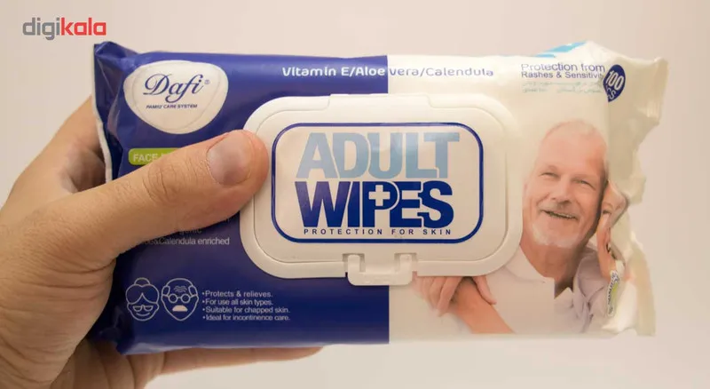 دستمال مرطوب دافی مدل Adult Wipes بسته 100 عددی - تصویر 4