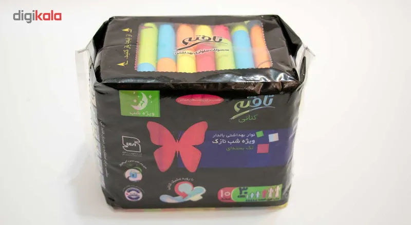 نوار بهداشتی شب تافته مدل کتانی بسته 10 عددی - تصویر 4
