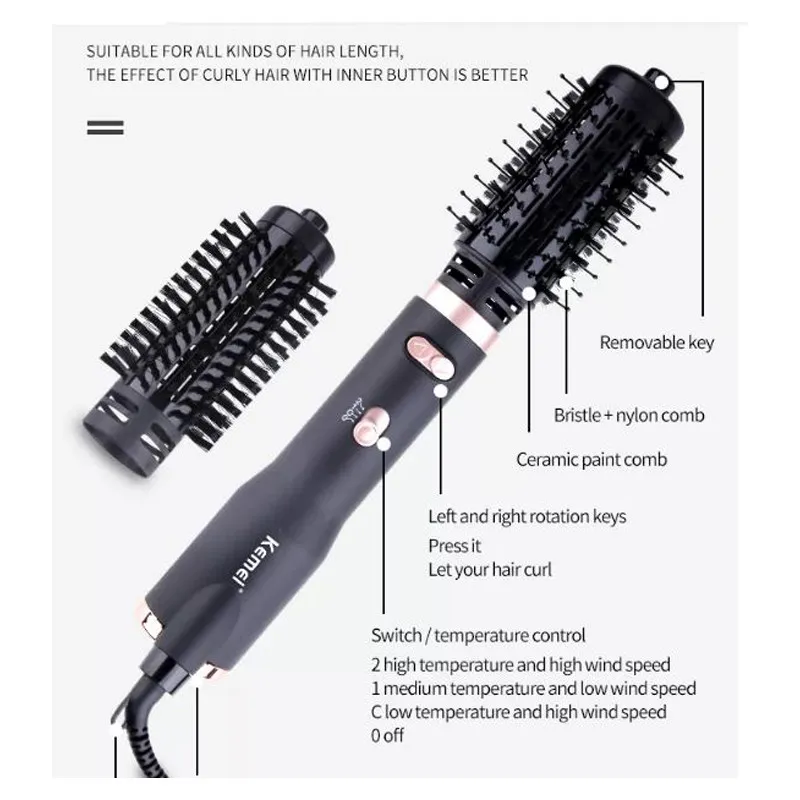 سشوار برس دار چرخشی کیمی مدل KM 8022 - تصویر 6