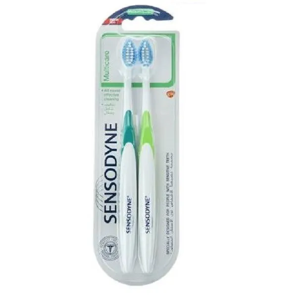 مسواک سنسوداین مدل Multi care با برس متوسط بسته 2 عددی به همراه مسواک مدل Gum sensetivty با برس نرم - تصویر 2