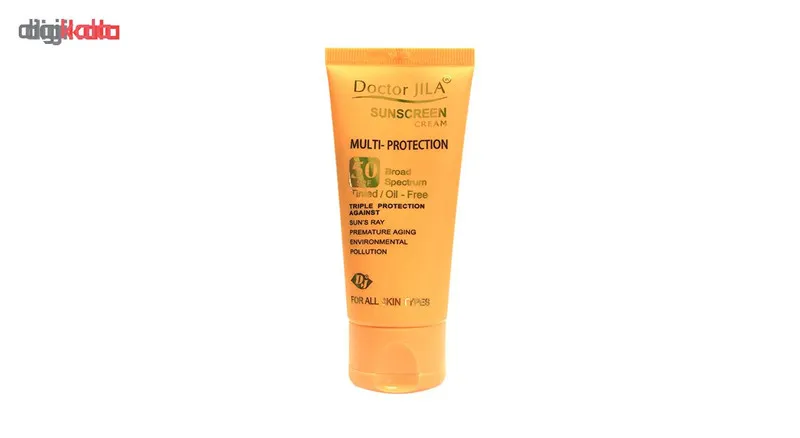 کرم ضد آفتاب بدون رنگ دکتر ژیلا SPF50 مدل multi-protection محافظ UVB، مرطوب‌کننده، مناسب انواع پوست حجم 50 گرم - تصویر 2