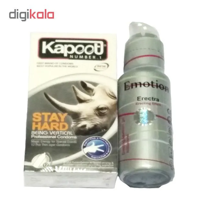 کاندوم کاپوت مدل Stay Hard بسته 12 عددی به همراه ژل ایموشن مدل Erectra - تصویر 2