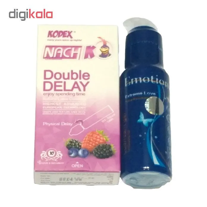 کاندوم کدکس مدل Double Delay بسته 12 عددی به همراه ژل ایموشن مدل Extreme Love - تصویر 2