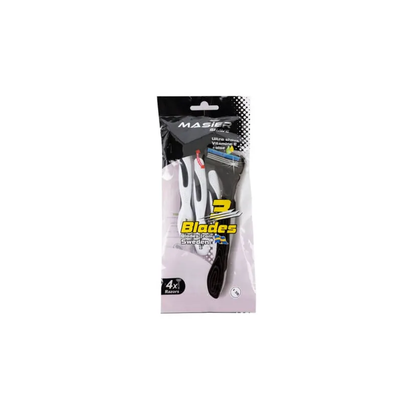 خود تراش مستر شیو مدل blades 3 کد w 03 بسته 4 عددی