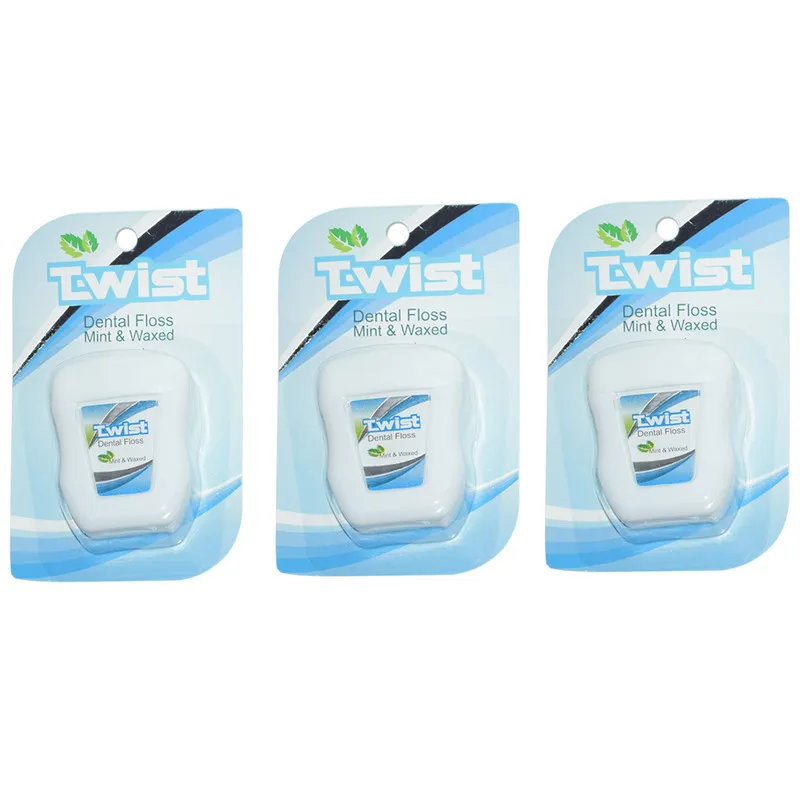 نخ دندان تویست مدل Mint And Waxed بسته 3 عددی 