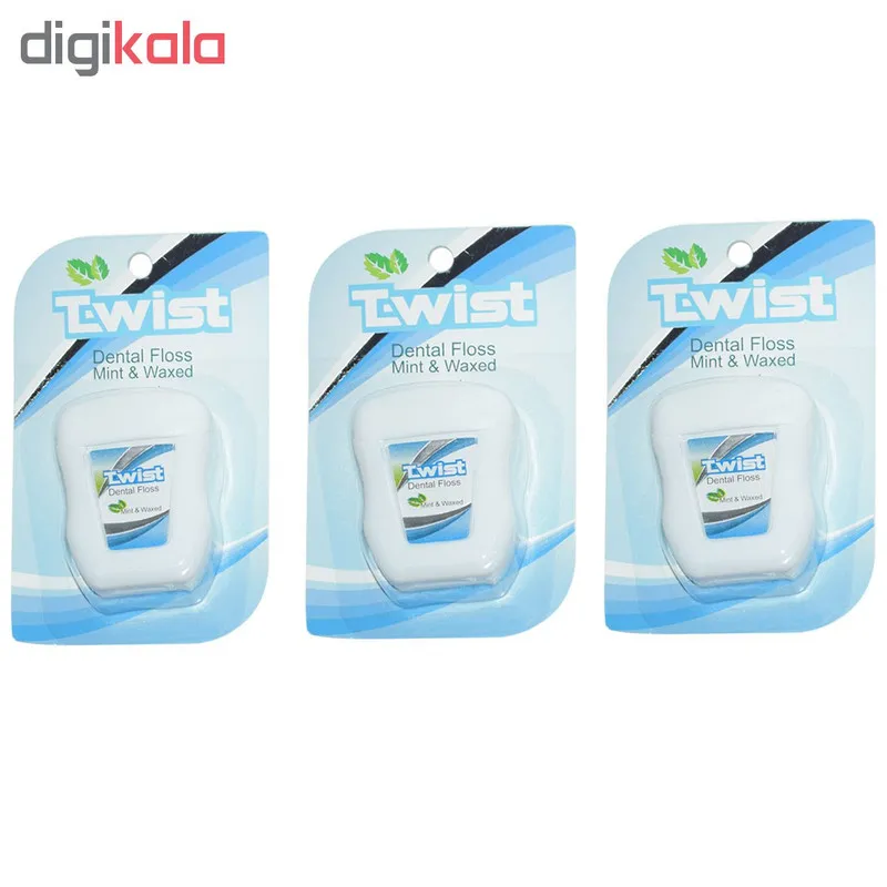 نخ دندان تویست مدل Mint And Waxed بسته 3 عددی  - تصویر 2