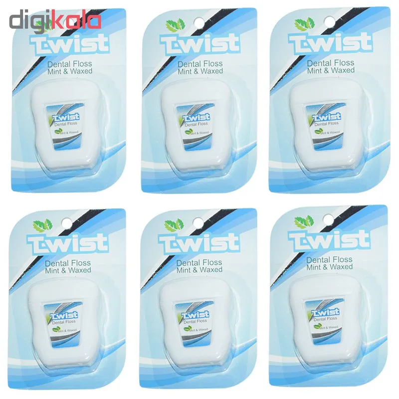 نخ دندان تویست مدل Mint And Waxed بسته 6 عددی  - تصویر 2
