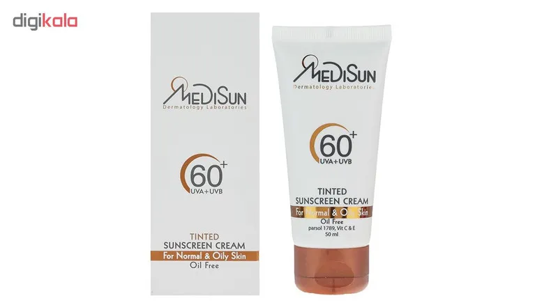 کرم ضد آفتاب رنگی مدیسان SPF 60 مدل Tinted مناسب پوستهای چرب و معمولی حجم 50 میلیلیتر - تصویر 3