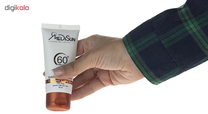 کرم ضد آفتاب رنگی مدیسان SPF 60 مدل Tinted مناسب پوستهای چرب و معمولی حجم 50 میلیلیتر - تصویر 6