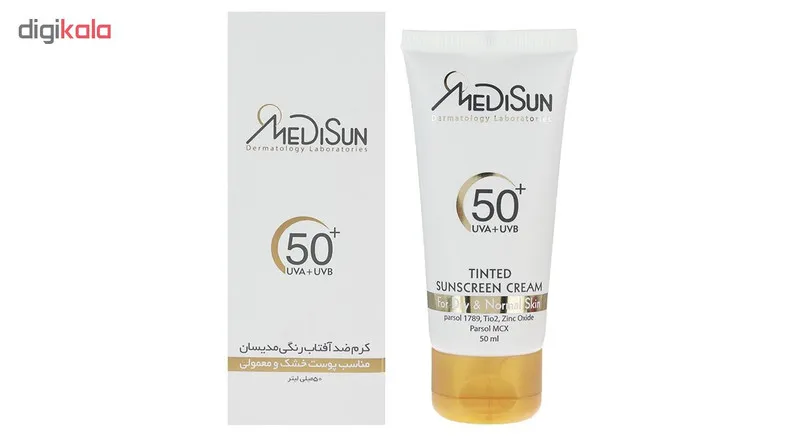 کرم ضد آفتاب رنگی مدیسان SPF 50 مدل Tinted مناسب پوستهای خشک و معمولی حجم 50 میلیلیتر - تصویر 3