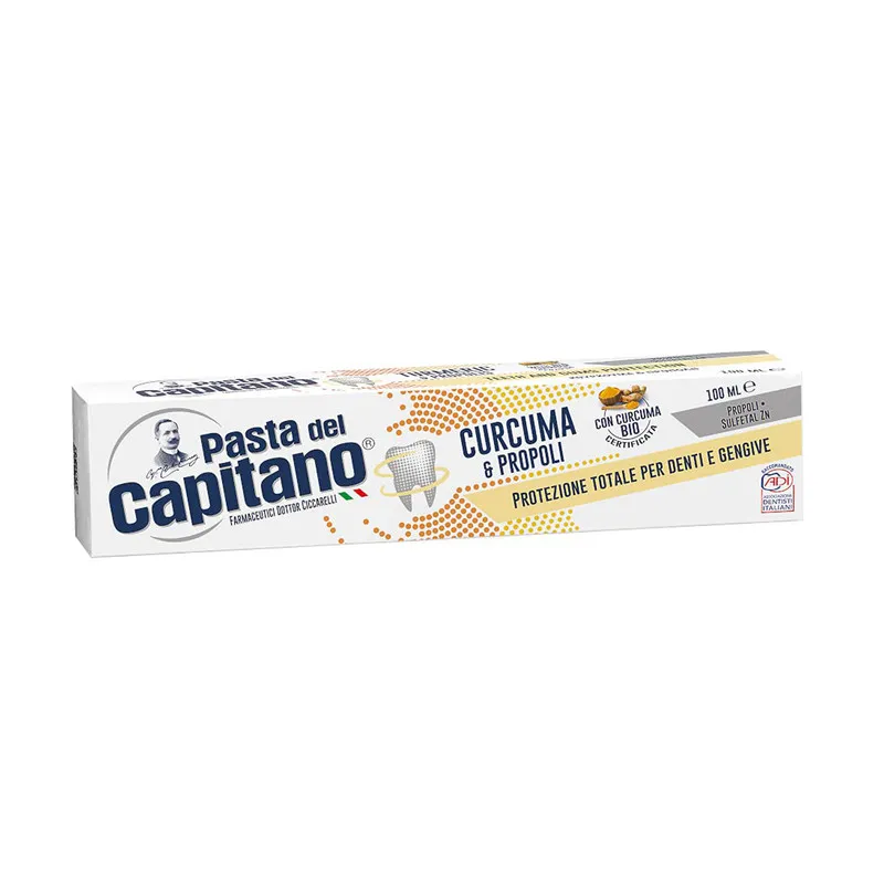 خمیر دندان پاستا دل کاپیتانو مدل Curcuma and Propoli حجم 100 میلی لیتر