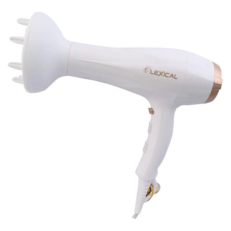سشوار حرفه‌ای 2200 وات لکسیکال مدل LHD-5008، موتور AC، وزن 250 گرم، دارای سری متمرکز‌کننده باریک، سری دندانه‌دار با ویژگی صاف‌کنندگی، با قابلیت باد سرد