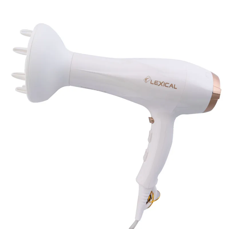 سشوار حرفه‌ای 2200 وات لکسیکال مدل LHD-5008، موتور AC، وزن 250 گرم، دارای سری متمرکز‌کننده باریک، سری دندانه‌دار با ویژگی صاف‌کنندگی، با قابلیت باد سرد - تصویر 2