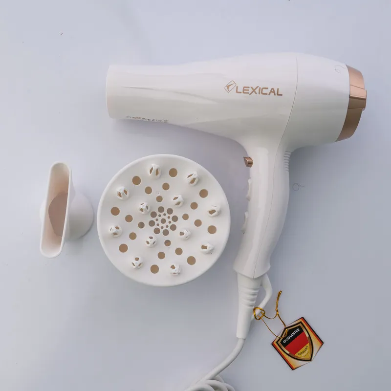 سشوار حرفه‌ای 2200 وات لکسیکال مدل LHD-5008، موتور AC، وزن 250 گرم، دارای سری متمرکز‌کننده باریک، سری دندانه‌دار با ویژگی صاف‌کنندگی، با قابلیت باد سرد - تصویر 6