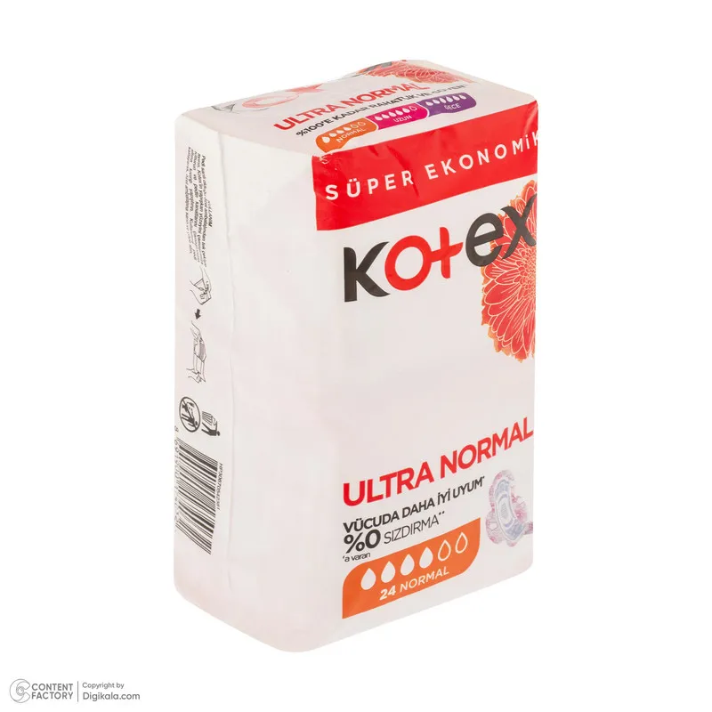 نوار بهداشتی نازک روز و شب کوتکس مدل Ultra Normal سایز مدیوم بسته 24 عددی - تصویر 5