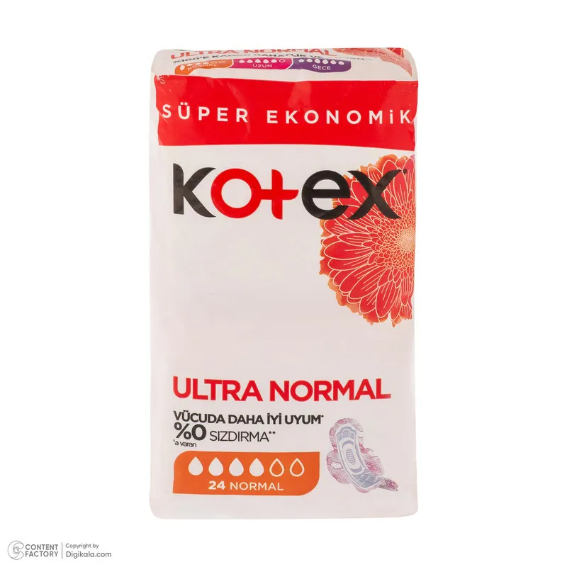 نوار بهداشتی نازک روز و شب کوتکس مدل Ultra Normal سایز مدیوم بسته 24 عددی - تصویر 6
