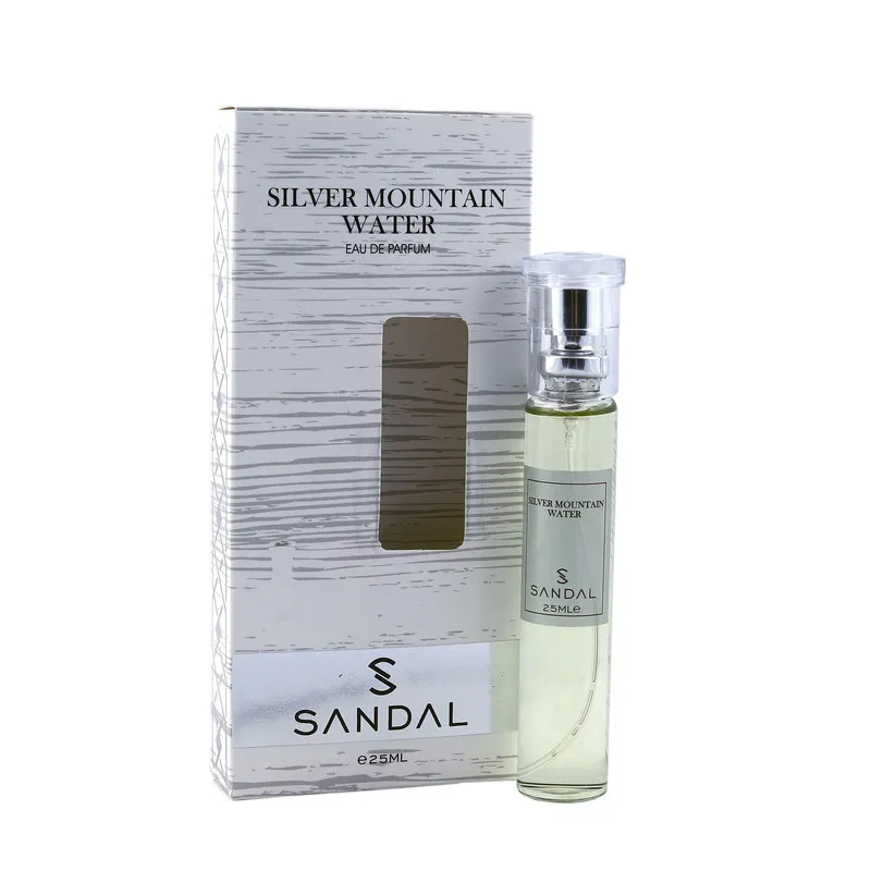 عطر جیبی مردانه صندل مدل Silver Mountain Water حجم 25 میلیلیتر