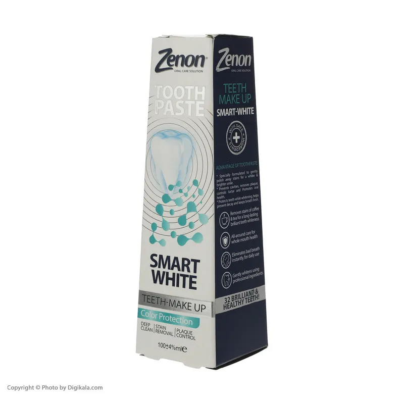 خمیر دندان سفید کننده زنون مدل smart white حجم 100 میلی لیتر - تصویر 3