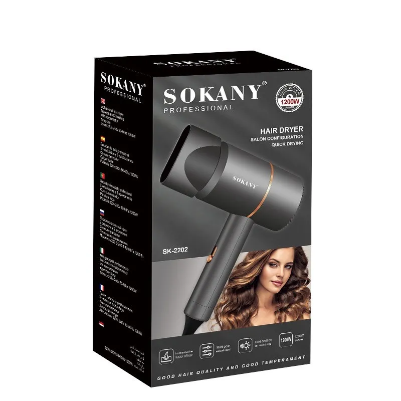سشوار مسافرتی 1200 وات سوکانی مدل SK-2202، موتور AC، وزن 495 گرم، دارای سری متمرکزکننده باریک با ویژگی صافکنندگی، حجمدهندگی، با قابلیت تنظیم دما - تصویر 5