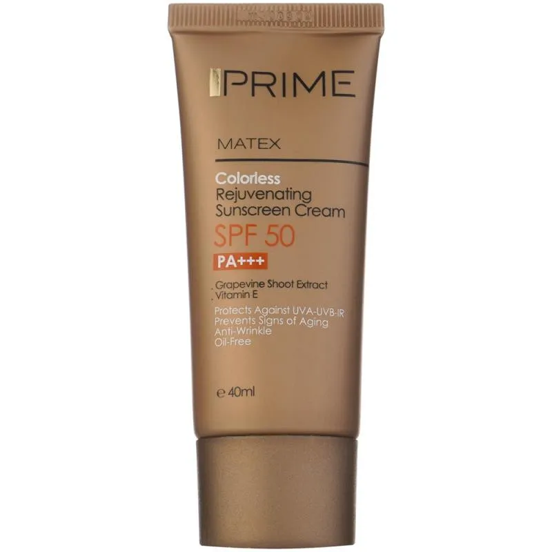 کرم ضدآفتاب بدون رنگ پرایم مدل Anti Aging SPF50، حجم 40 میلی‌لیتر - تصویر 5