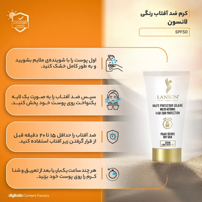 کرم ضدآفتاب لانسون شماره 1، حجم 40 میلیلیتر - تصویر 5