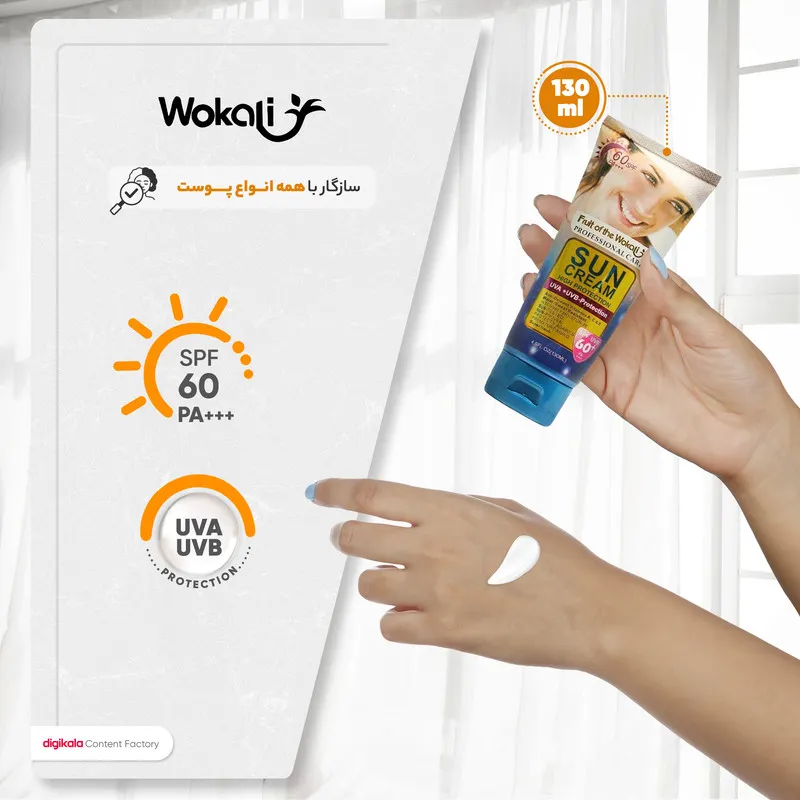 لوسیون ضدآفتاب بیرنگ ووکالی مدل SPF60 مناسب انواع پوست، حجم 130 میلیلیتر - تصویر 5