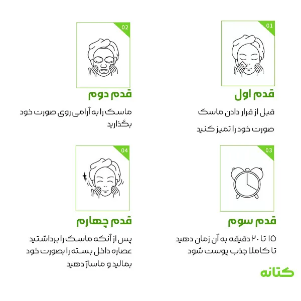 ماسک صورت بایو آکوا مدل چای سبز  وزن 25 گرم بسته 10 عددی - تصویر 4