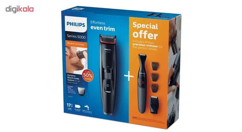ست اصلاح صورت فیلیپس مدل BT5202/83 به همراه ماشین خط زن فیلیپس مدل MG1100 - تصویر 2
