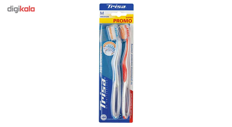 مسواک تریزا مدل Pro Interdental با برس متوسط بسته 2 عددی - تصویر 2