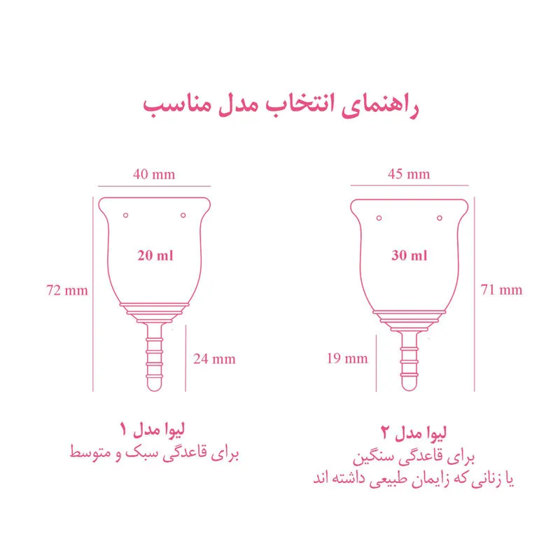 کاپ قاعدگی لیوا فارما سایز متوسط به همراه لیوان کاپ قاعدگی لیوا فارما مدل Mate02 - تصویر 4